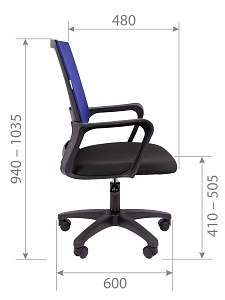Офисное кресло CHAIRMAN 606 LT, ткань/сетка, синий